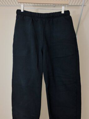 Men's Black Fleece Joggers with Elastic Waist